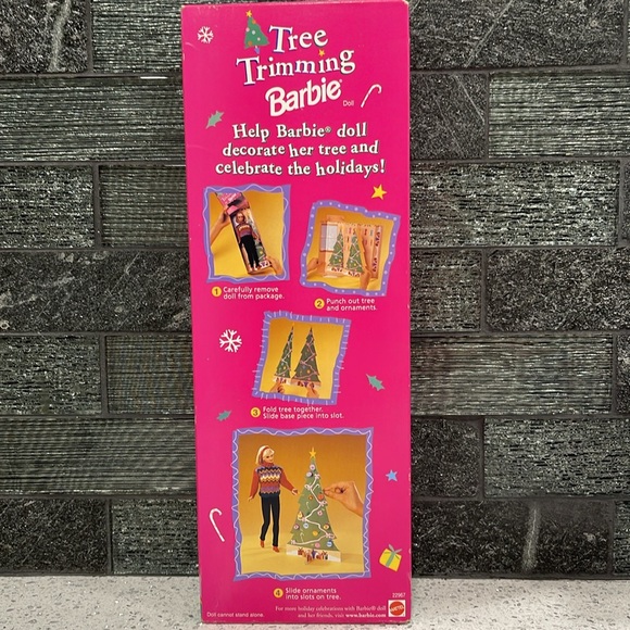 MATTEL VINTAGE NIB TREE TRIMMING BARBIE SPECIAL EDITION BRUSH & PUNCH-OUT TREE - Picture 2 of 9